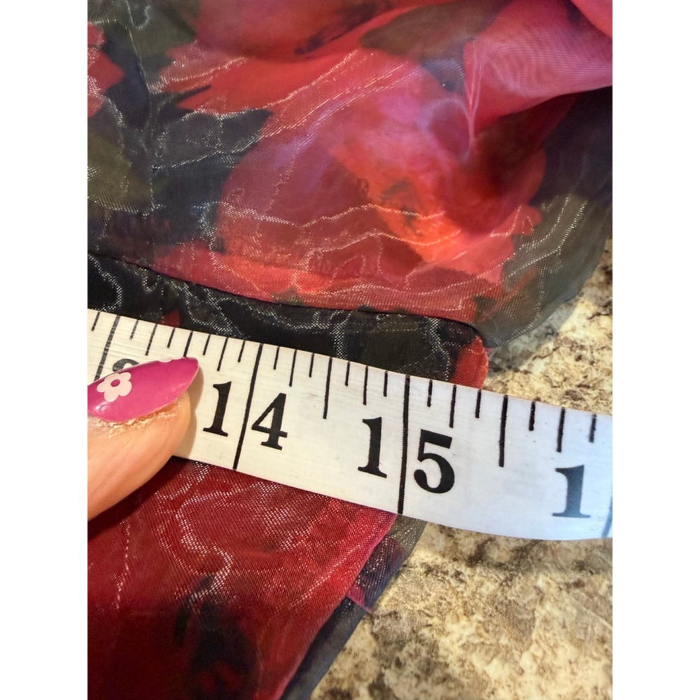 Women's Pink Lily Red Black Floral Mini Dress XS - Picture 7 of 9